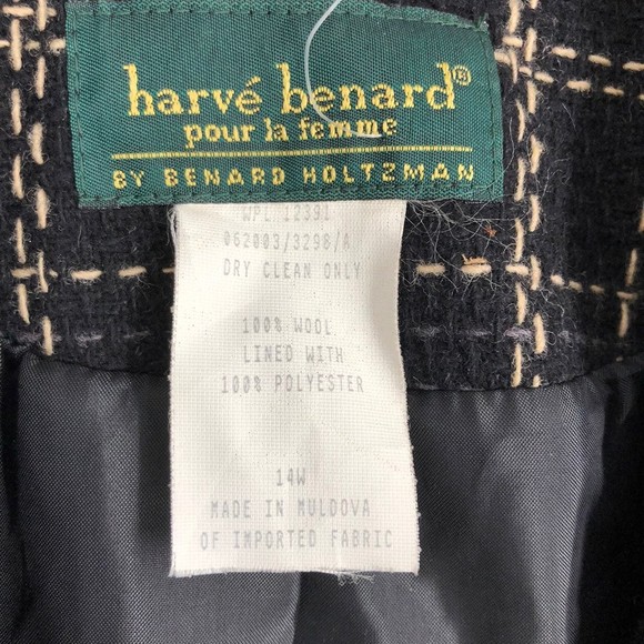 Vtg Harve' Benard Wool Blazer w/Detailed Stitching and a Suede Collar; Layering - Picture 6 of 11